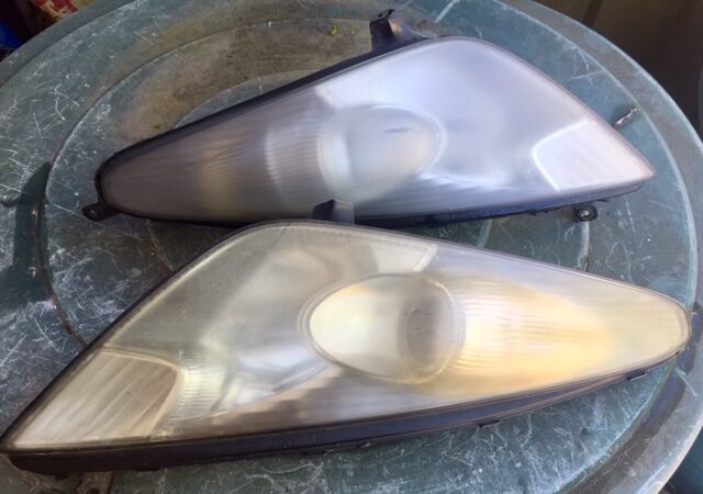 Headlights before restoration